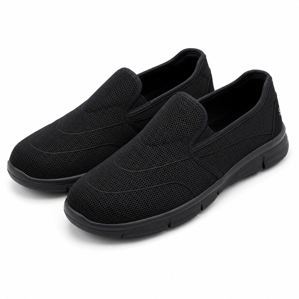 Everlast Zari Men's 11M Triple Black Slip On Shoes Memory Foam Comfort Loafers